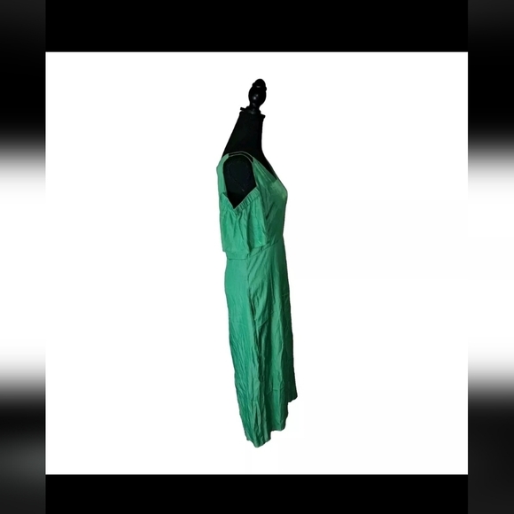 Christy & Co Emerald Green Maxi Dress Size Medium Off Shoulder Pockets NWT B21#7 - Picture 2 of 9